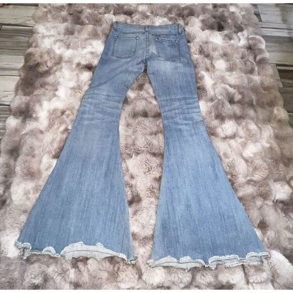 Revolve Pistola Women’s Ultra flare Leg  Distressed Pants- Fray /RawHem, Size 28 - Picture 5 of 14